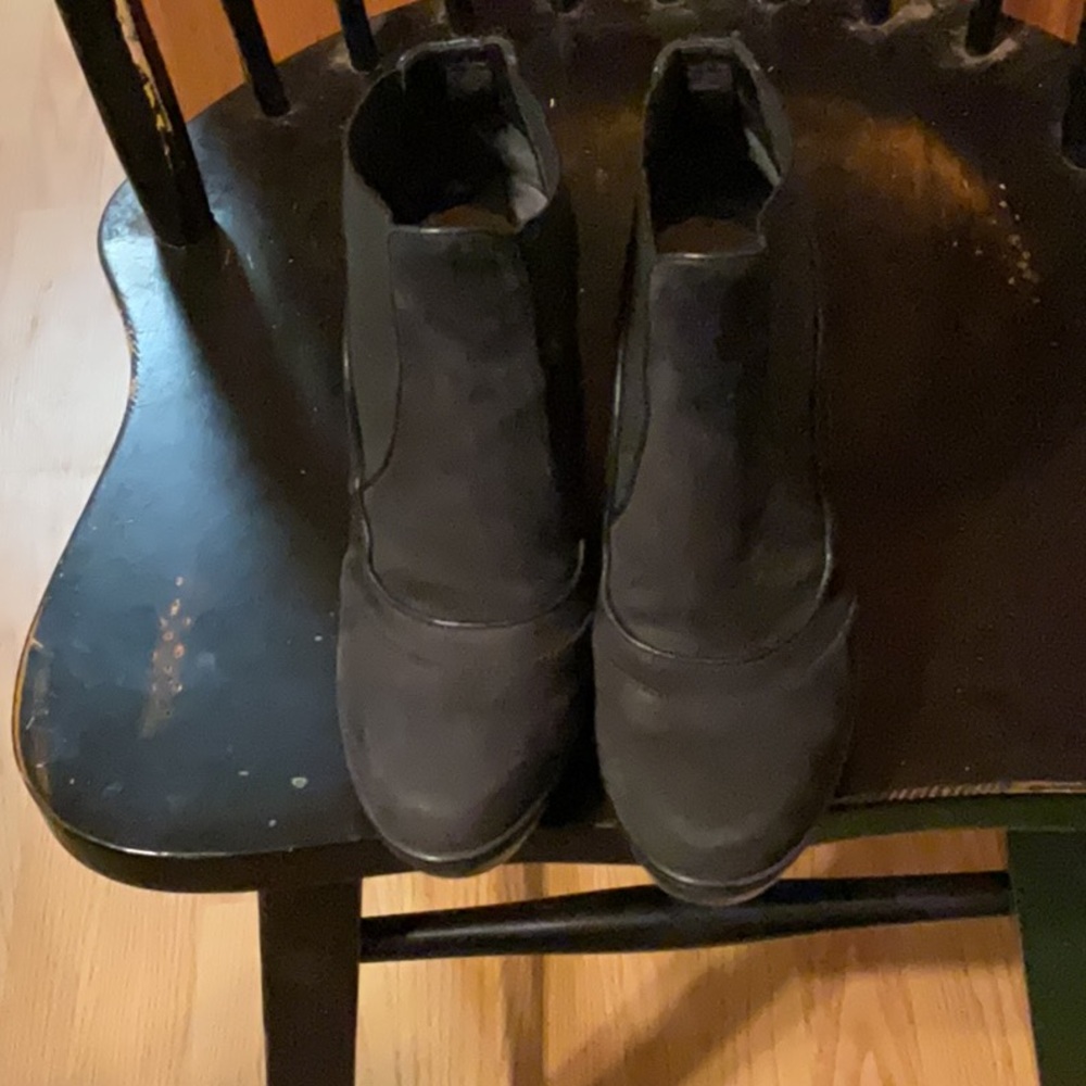 Gently used black short boots by foot petals size 37